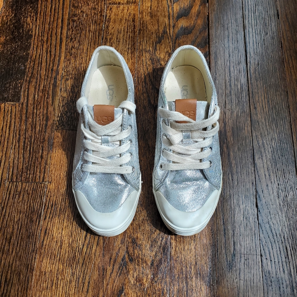 Silver Metallic Low Top UGG sneakers